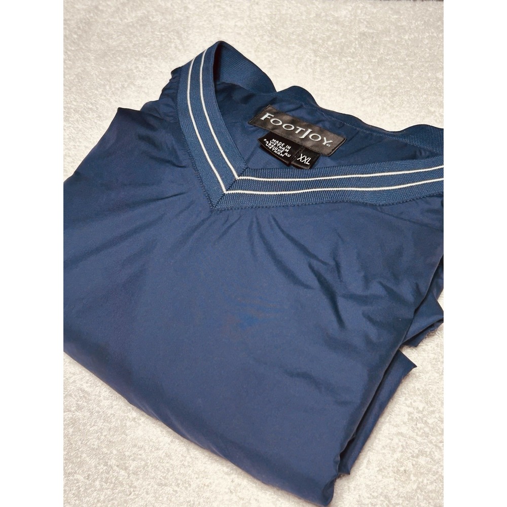 FootJoy FJ Mens V-Neck Pullover Golf Windshirt Navy Blue 2XL NO LOGO FLAWLESS